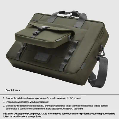 Sacoche modulaire pour ordinateur portable HP 15,6 pouces HP - visuel 1 - hello RSE - Trois produits en 1