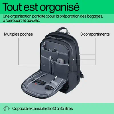 Sac à dos pour ordinateur portable HP Travel Plus 30L 17 pouces - Sacoche & Housse - visuel 8