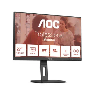 AOC E3 U27E3UF écran plat de PC 68,6 cm (27") 3840 x 2160 pixels 4K Ultra HD LED Noir - Ecran Ordinateur - visuel 2