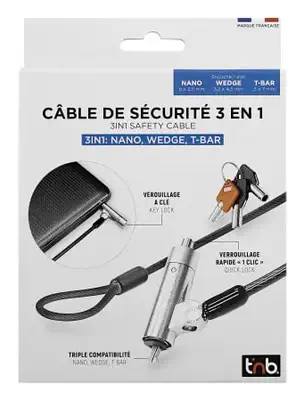 T'nB MCAV3IN1KEY accessoire de câble Serrure de sécurité à câble - T'NB - Autre Accessoire pour portable - visuel 5