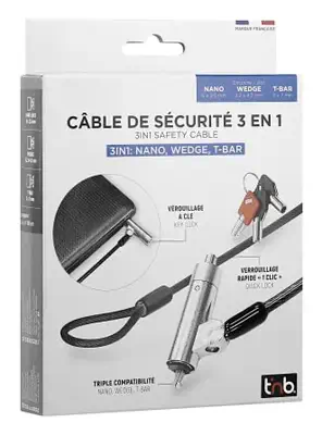 T'nB MCAV3IN1KEY accessoire de câble Serrure de sécurité à câble - T'NB - Autre Accessoire pour portable - visuel 6