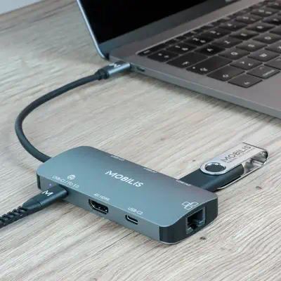 Mobilis 001382 station d'accueil Avec fil USB 3.2 Gen 1 (3.1 Gen 1) Type-C Noir, Gris - Protection d'écran et Filtre - visuel 3