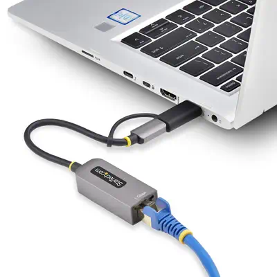 Adaptateur USB-C vers Ethernet avec Dongle USB-A, 10/100/1000Mbps, Adaptateur Réseau USB 3.0 vers Gi - StarTech - Station d'accueil pour portable - visuel 7
