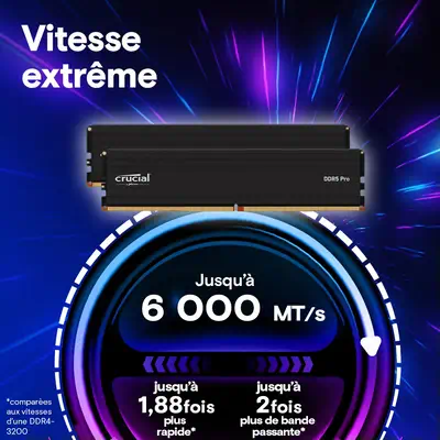 Crucial Pro CP2K64G56C46U5 module de mémoire 128 Go 2 x 64 Go DDR5 - Mémoire - visuel 2