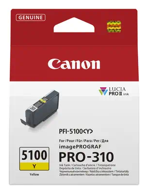 Canon PFI-5100 Y cartouche d'encre 1 pièce(s) Original Jaune - Cartouches d'encre - visuel 1