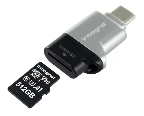 Integral INCRUSB3.0CMSD lecteur de carte mémoire USB 3.2 Gen 1 (3.1 Gen 1) Noir, Argent - Accessoire Stockage - visuel 1