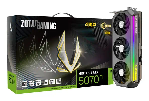 GAMING GeForce RTX 5070 Ti AMP Extreme INFINITY ULTRA - Zotac - Carte graphique - visuel 8