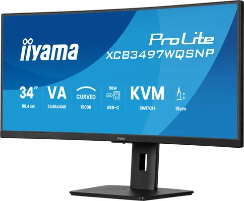 iiyama ProLite XCB3497WQSNP-B1 écran plat de PC 86,4 cm (34") 3440 x 1440 pixels UltraWide Quad HD L - Ecran Ordinateur - visuel 2