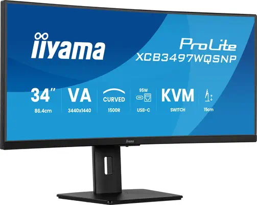iiyama ProLite XCB3497WQSNP-B1 écran plat de PC 86,4 cm (34") 3440 x 1440 pixels UltraWide Quad HD L - Ecran Ordinateur - visuel 2
