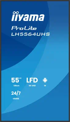 iiyama LH5564UHS-B1AG Écran d'affichage dynamique Écran plat de signalisation numérique 139,7 cm (55 - Ecran Numérique Interactif - visuel 3