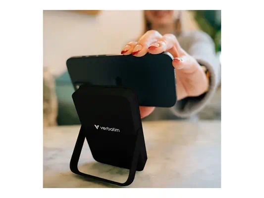 VERBATIM CHARGE N GO POWER BANK WITH STAND MAGNETIC WIRELESS 10000MAH - BLACK WCF (P) - Verbatim - Câble USB - visuel 1