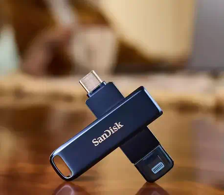 SanDisk iXpand lecteur USB flash 64 Go USB Type-C / Lightning 3.2 Gen 1 (3.1 Gen 1) Bleu - Sandisk - Adaptateur stockage - visuel 5