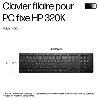 Clavier HP Wired Desktop 320K - visuel 4