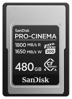 SanDisk PRO-CINEMA CFexpress Type A Card - 480GB 480 Go - Sandisk - Carte Mémoire - visuel 1