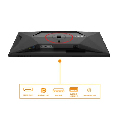 AOC G4 Q27G4SRU écran plat de PC 68,6 cm (27") 2560 x 1440 pixels Quad HD LED Noir, Rouge - Ecran Ordinateur - visuel 2