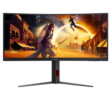 AOC G4 CU34G4Z écran plat de PC 86,4 cm (34") 3440 x 1440 pixels Wide Quad HD LED Noir, Rouge - Ecran Ordinateur - visuel 2