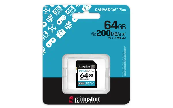 64 Go SDXC Canvas Go Plus Gen4 200 Mo/s C10 UHS-I U3 V30 - Kingston - Carte Mémoire - visuel 3