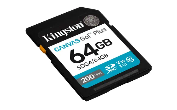 64 Go SDXC Canvas Go Plus Gen4 200 Mo/s C10 UHS-I U3 V30 - Kingston - Carte Mémoire - visuel 2