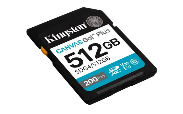 512 Go SDXC Canvas Go Plus Gen4 200 Mo/s C10 UHS-I U3 V30 - Kingston - Carte Mémoire - visuel 2