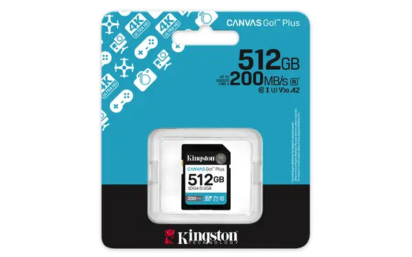 512 Go SDXC Canvas Go Plus Gen4 200 Mo/s C10 UHS-I U3 V30 - Kingston - Carte Mémoire - visuel 3