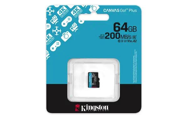 Carte microSDXC Canvas Go Plus Gen4 200R A2 U3 de 64 Go, pack unique sans ADP - Kingston - Carte Mémoire - visuel 3