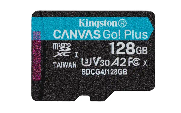 Carte microSDXC Canvas Go Plus Gen4 200R A2 U3 de 128 Go, pack unique sans ADP - Kingston - Carte Mémoire - visuel 1