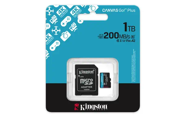 Carte microSDXC Canvas Go Plus Gen4 200 Mo/s A2 U3 V30 1 To + adaptateur - Kingston - Carte Mémoire - visuel 5