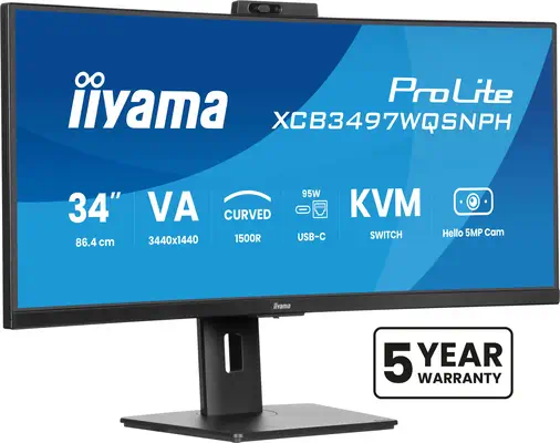 iiyama ProLite XCB3497WQSNPH-B1 écran plat de PC 86,4 cm (34") 3440 x 1440 pixels UltraWide Quad HD  - Ecran Ordinateur - visuel 1