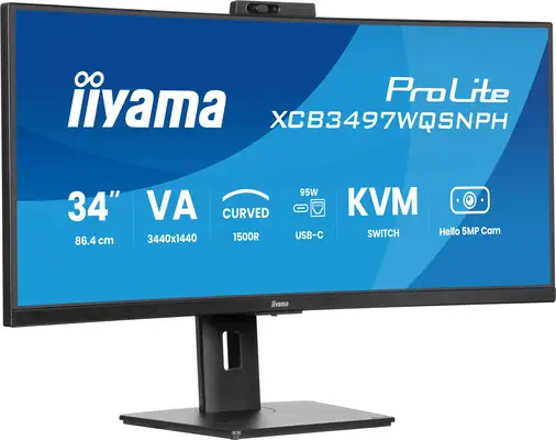 iiyama ProLite XCB3497WQSNPH-B1 écran plat de PC 86,4 cm (34") 3440 x 1440 pixels UltraWide Quad HD  - Ecran Ordinateur - visuel 2