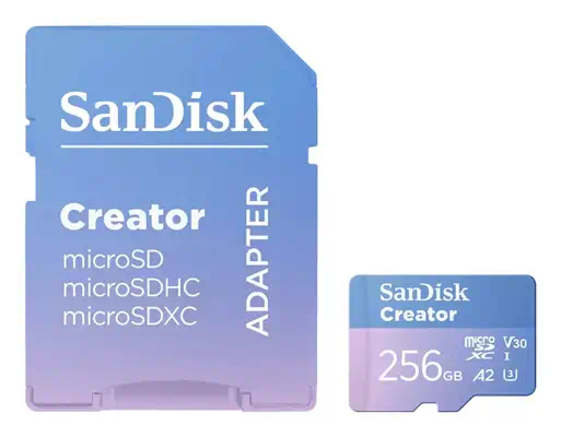 SanDisk Creator 256 Go MicroSDXC UHS-I Classe 10 - Sandisk - Carte Mémoire - visuel 2