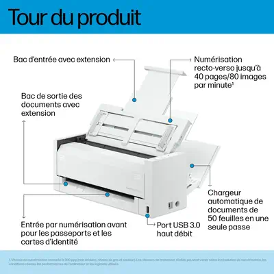 ScanJet Pro 4200 s1 Scanner à défilement A4 et passeport / carte d’identité, jusqu’à 40ppm/80ipm, 60 - HP - visuel 9