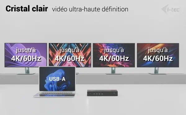 Universal 5x 4K/60Hz Display Docking Station + Power Delivery 100W - I-Tec - Station d'accueil pour portable - visuel 9