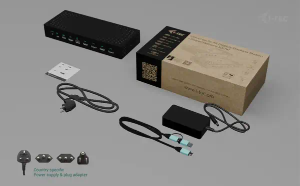 Universal 5x 4K/60Hz Display Docking Station + Power I-Tec - visuel 1 - hello RSE - Alimentation ample