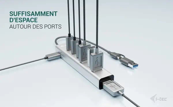 USB-C/USB-A Charging Metal HUB 7 port (3x USB-C, 4x USB-A) - I-Tec - Connectique - visuel 9