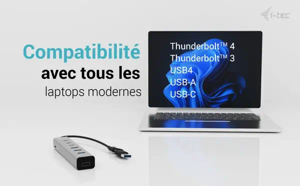 USB-C/USB-A Charging Metal HUB 7 port (3x USB-C, 4x USB-A) - I-Tec - Connectique - visuel 5