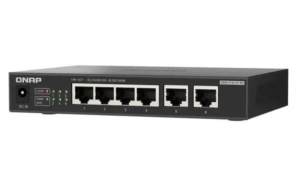 QNAP QSW-2104-2T-R2 commutateur réseau Non-géré 10G Ethernet (100/1000/10000) QNAP - visuel 1 - hello RSE - Conformité aux normes fiables