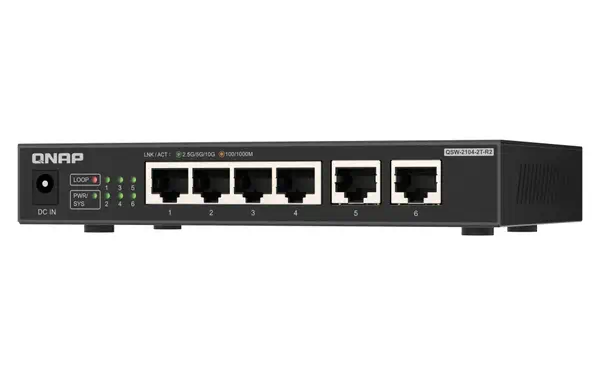 QNAP QSW-2104-2T-R2 commutateur réseau Non-géré 10G Ethernet (100/1000/10000) QNAP - visuel 1 - hello RSE - Performances efficaces