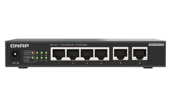 QNAP QSW-2104-2T-R2 commutateur réseau Non-géré 10G Ethernet (100/1000/10000) Bureau Noir - Switchs et Hubs - visuel 1