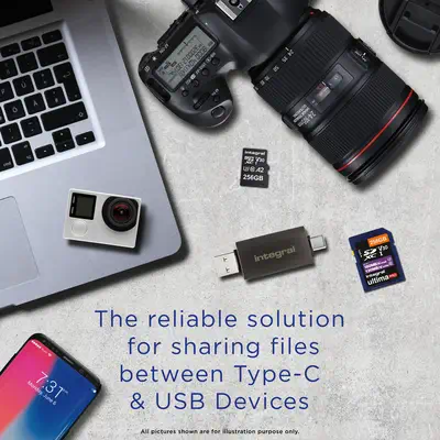 Integral INCRUSB3.0ACSDMSDA2 lecteur de carte mémoire USB 3.2 Gen 1 (3.1 Gen 1) Type-A/Type-C Noir - Accessoire Stockage - visuel 7