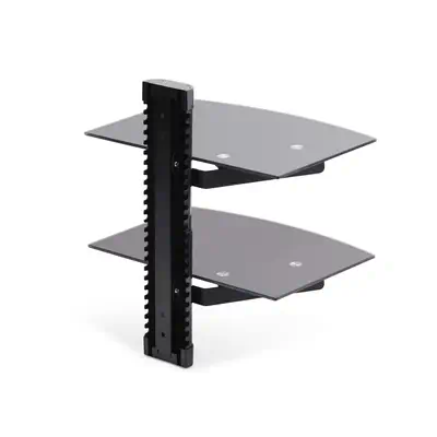 Double Étagère AV Murale Flottante, Support à Hauteur Ajustable pour Sous Télévision, Support Mural  - StarTech - Accessoire ENI, TBI et VPI - visuel 2