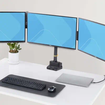Support de Bureau pour 3 Écrans 27", VESA 75x75/100x100, Bras Articulé Réglable sans Outils, Pince e - StarTech - Accessoire ENI, TBI et VPI - visuel 10