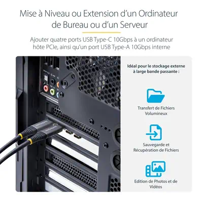Carte PCIe USB à 5 Ports, USB 3.2 10Gbps, Carte PCI Express avec 4x USB-C et 1x USB-A interne, Carte - StarTech - Switchs et Hubs - visuel 9