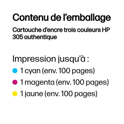Cartouche d’encre trois couleurs HP 305 authentique - Cartouches d'encre - visuel 5