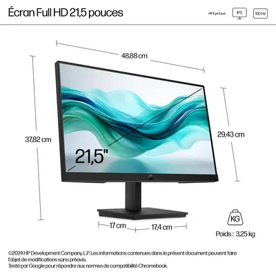 Moniteur FHD 21,5 pouces HP Series 3 Pro HP - visuel 1 - hello RSE - Fonction faible lumière bleue toujours active en couleurs réelles