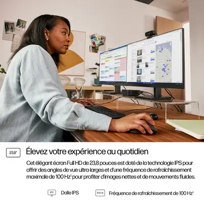 Moniteur FHD 23,8 pouces HP Series 3 Pro HP - visuel 1 - hello RSE - Inclinaison réglable