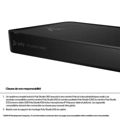 Système de visioconférence Poly Studio G62 avec kit Poly - visuel 1 - hello RSE - Personnalisez vos salles en toute confiance