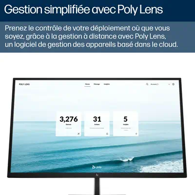 Barre de visioconférence USB Poly Studio V52 sans radio ni cordon d’alimentation TAA - HP - Visioconférence - visuel 4