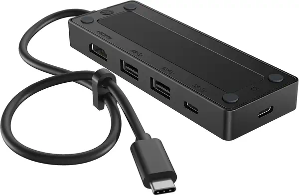 Concentrateur USB-C de voyage HP G3 HP - visuel 1 - hello RSE - Petit concentrateur. Grande connectivité