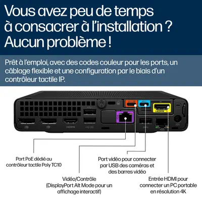 Kit de base Poly Studio G9 Plus pour Mini-PC IP HP Microsoft Teams avec TC10 - Visioconférence - visuel 10