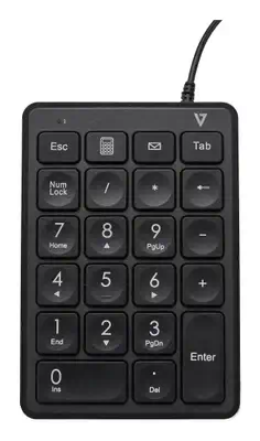 Pavé numérique filaire USB V7 KP350 - 22 touches - Calculatrice, Tabulation, Touches de raccourci de - Clavier - visuel 1
